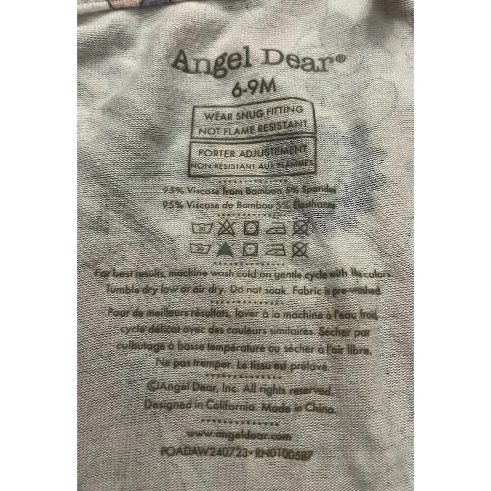 Angel Dear Bamboo Flowers Baby Girl Pajamas (PJs) Sleeper, 6-9 months